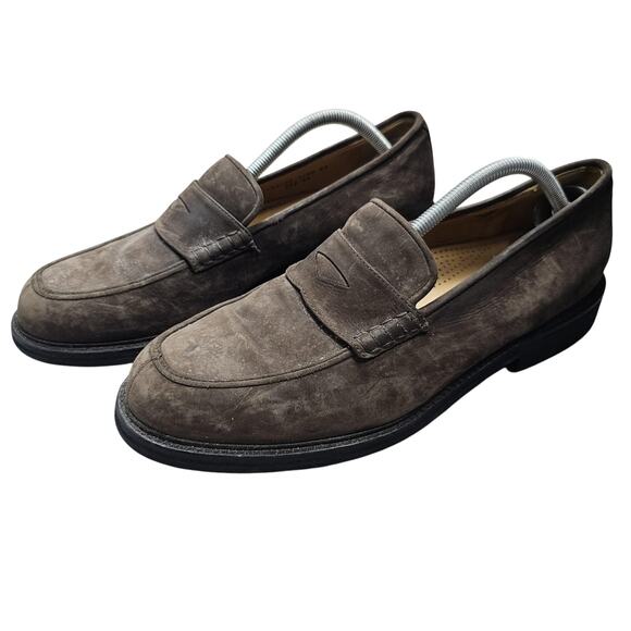 Cole Haan Shoes Mens 11.5 Brown Suede Penny Loafers Slip On Vibram Quiet Luxury - Picture 1 of 8